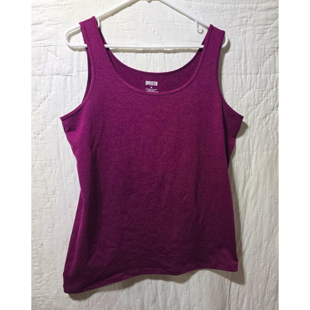 Duluth Trading Co. Purple Scoop Neck Stretch Tank Top XL Polyester Spandex